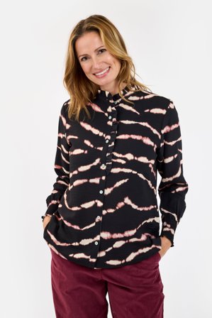 SIGNATURE - Langærmet Skjorte - Sort Mix - Mønstret