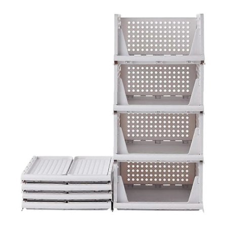 Pakke med 2 stablebare garderobeorganisatorer, skuffebokser, skaporganisatorer, stablebare oppbevaringsbokser, oppbevaringsbokser i plast, skuff for 