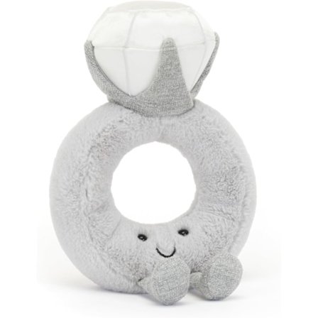 Jellycat Amuseables Diamond Ring -pehmolelu, 8 tuumaa | Häärengi -pehmolelu | Kihlat ja häälahja