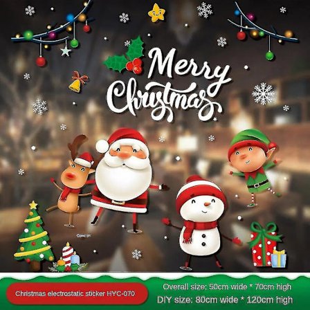 Julepynt, Julerutevinduer, PVC Dobbeltsidig Julerutevindu, Jul Klistremerker Julenissen Rein For Kontor Skole