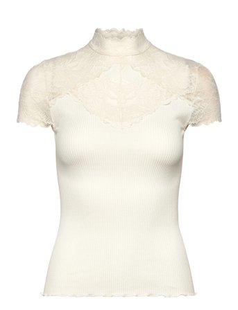 Rosemunde Rwbeatha Silk Capsleeve Lace T-Shir - Cream - L