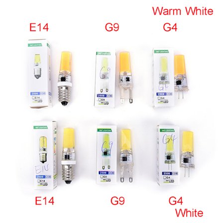 Mini Dimbar G4 G9 E14 COB SMD LED Silikon Krystall Lys Lampe