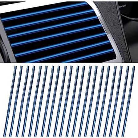 Blå, 20 st 20 cm bilventilationsremsa, dekorativa remsor för bil