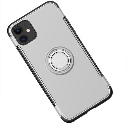 Glat smart etui med ringholder (FLOVEME) - iPhone 12 Silver
