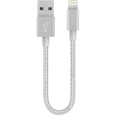 SiGN USB kabel med Lightning 2.4A, 12W för iPhone, 25cm - Silver