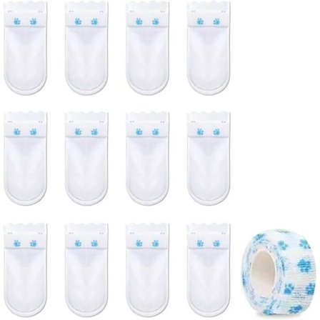 Koiran Kengät - Koiran Tassujen Suojukset - Säädettävällä Hihnalla - 12 kpl Uudelleenkäytettäviä Saappaan Päällisiä - 9,3 x 17,5 cm