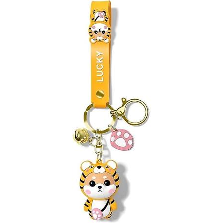 Tegneserie Shiba Inu Hund Nøgleringe Søde Dyr Metal Nøgleringe Til Kvinder--tiger
