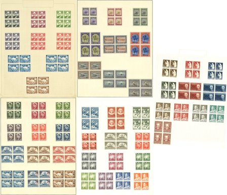 Grønland - Samling af 4-blokke på 5 løse albumblade - Ubrugt