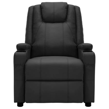 Vidaxl Elektrisk Massagefåtölj Svart Konstläder Svart