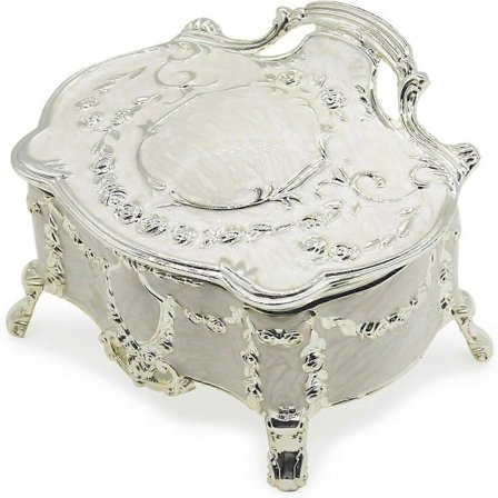 SBSG Luksuriøs Vintage Smykkeskrin i Metall Legering Ring Smykkeeske Jule Bursdagsgave, Liten