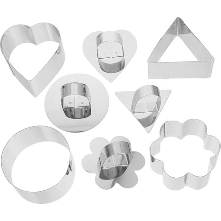 Ruostumattomasta teräksestä valmistetut sydämenmuotoiset kakkuvuoat - 4 kappaleen sarja, hiiliteräksestä valmistetut muffinivuoat, uurretut kakkuvuoat