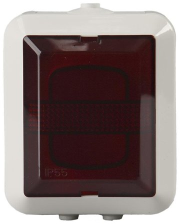 ABB 2661SW-12 Signallampa röd, utanpåliggande, Strömbrytare & vägguttag