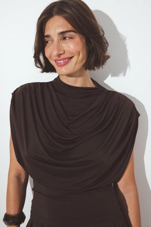 NA-KD Haut drapé en jersey - - Brun - XS (EU 32)