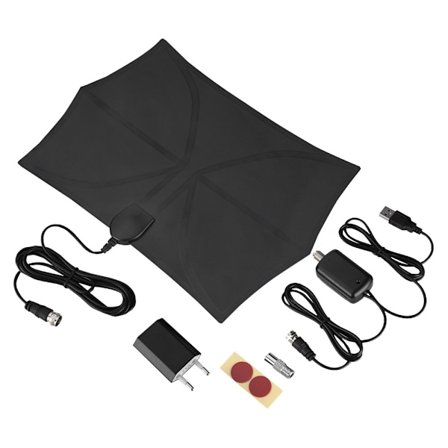 HDTV-antenni, 60 mailin kantama, digitaalinen sisäantenni irrotettavalla signaalivahvistimella