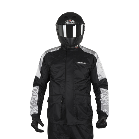 Kurtka przeciwdeszczowa Bering Maniwata Czarny/Srebrny S