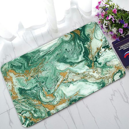 Kultaisen tummanvihreän sekoitettujen akryylimaalien marmorimainen ovimatto sisäänkäynnin matto alueen matto lattiamatto kodin sisustus 45x75 cm