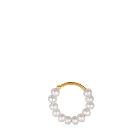 Jane Kønig, ROW | Pearl Twist Earring | Gold Plated Geel, Dames, Maat:ONE Size