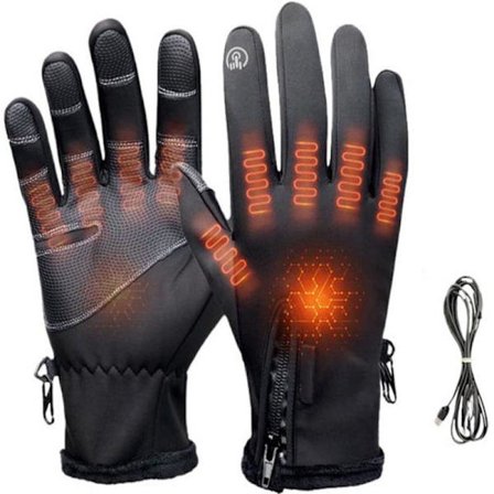 USB Opvarmede Handsker - Skridsikker Håndflade, Åndbar Varme med Genopladeligt Batteri til Skiløb, Vandring & Udendørsarbejde (Unisex)