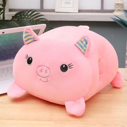 gris dukke varm hånd pute dukke hender i Utstoppet leketøy vinter Pink pig 32cm