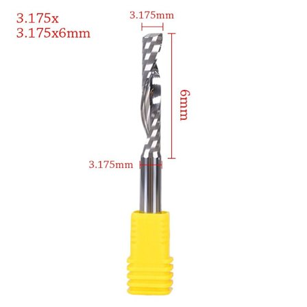 Endefræser Spiral hårdmetal fræser 3.175X3.175X6MM