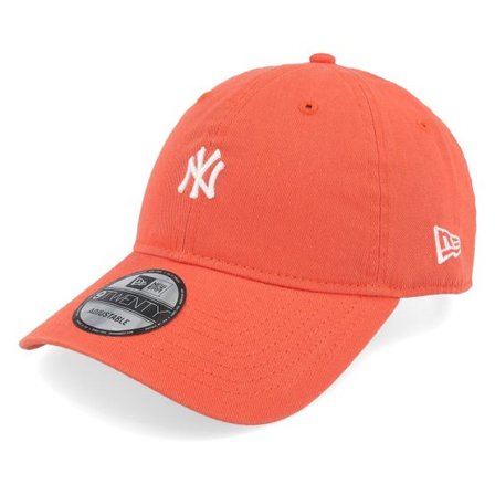 New Era - MLB Orange unconstructed Keps - New York Yankees Mini Logo 9TWENTY Orange Dad Cap @ Hatstore