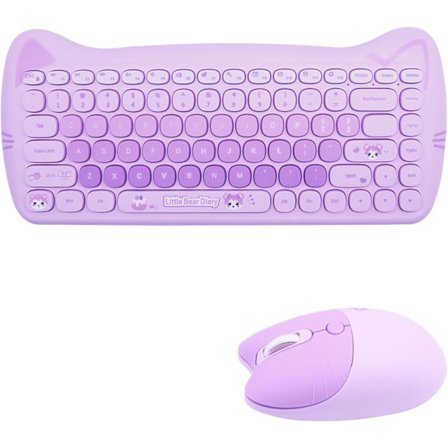 Sød Kat 2.4G USB Trådløst Tastatur og Mus Combo, Skrivemaskine Fleksible Taster, Slikfarver, Kompatibel med Notebook, PC