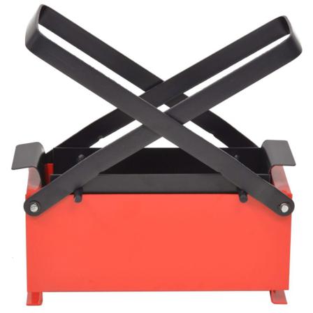 Vidaxl Brikettpress I Stål För Papper 34x14x14 Cm Svart Och Röd Röd