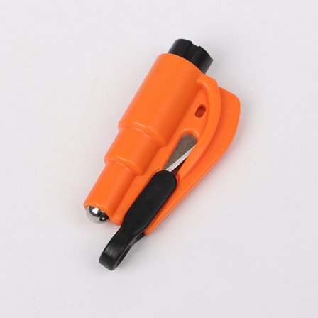 Den originale nøkkelring-bilredningsverktøyet, 2-i-1 setebelteskjærer og vindusknuser, sikkerhetsgul kompakt nødhammer