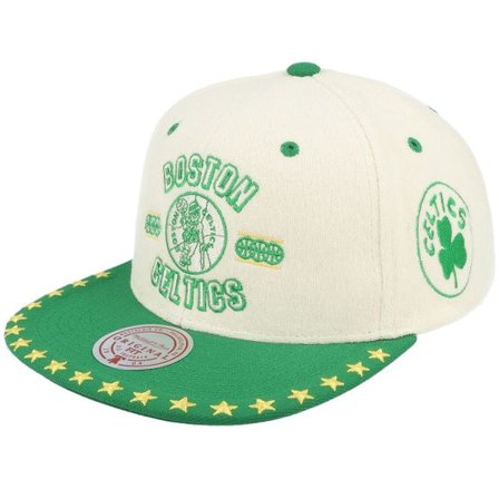 Mitchell & Ness - NBA Vit snapback Keps - Boston Celtics Dune Royal Off White/Green Snapback @ Hatstore
