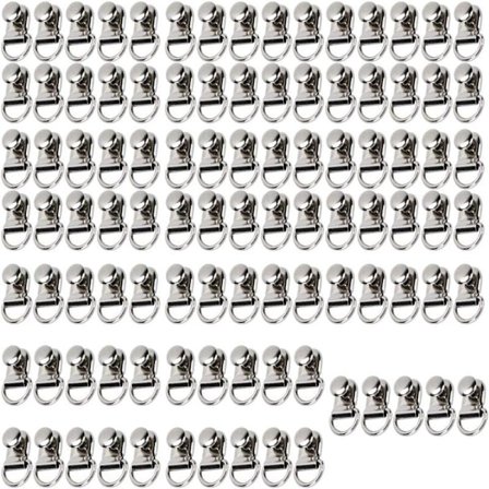 100 Sett Skolissekroker D-Ring Maljer Messing Støvelkroker Sikkerhet Skolissespenner for Reparasjon Klatring Vandresko