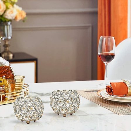 4 stk Gull Krystall Lysestaker, Votiv Lysestake For Hjemmedekor Bryllup Fest Midtpunkt Dekorative Lysestaker (shikai)-yuhao