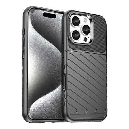Telefontaske til iPhone 16 Pro Silicone Thunder - Sort