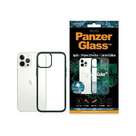 PanzerGlass ClearCase-etui til iPhone 12 Pro Max - gennemsigtigt og grønt