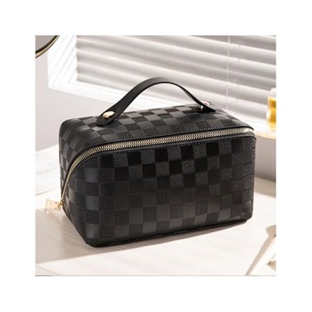 Rejse Makeup Taske Kosmetik Taske til Kvinder Vandtæt Ternet Toilet Taske