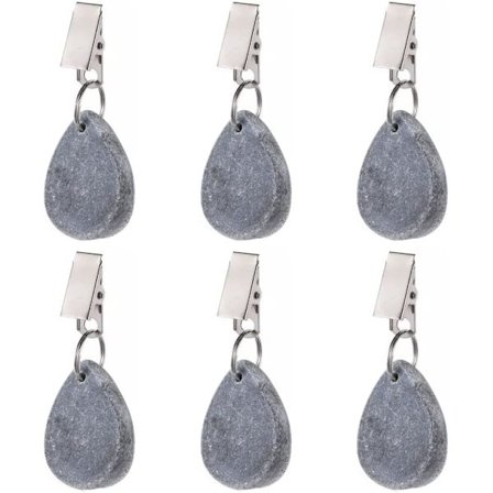 6 Stykker Borddukvekter Borddukvekter med Klips Grå Ta