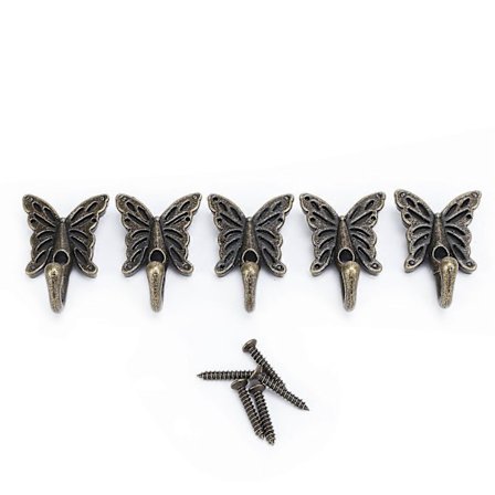 5 stk. Kleskrok Vintage Smidd sinklegering Slitesterk Vegghenger for Vesker Hengende Dekor Håndklær Skjerf WSZ