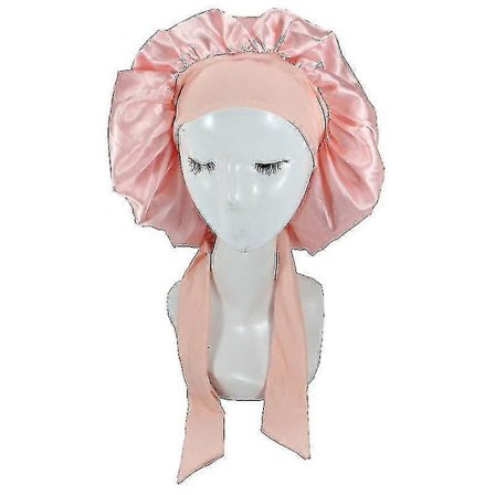 Silke Bonnet Satin Bonnet Til Sovende Bonnet Med Bånd Nat Hue