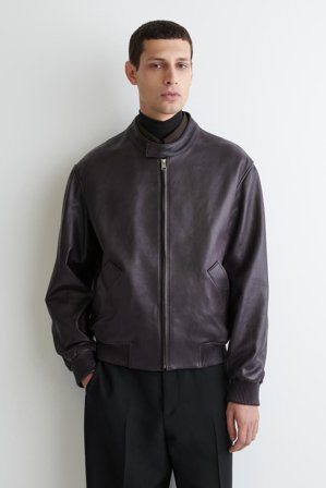 COS Men's Giacca In Pelle Con Collo In Shearling Rimovibile in Marrone