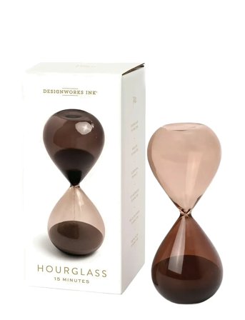 Timeglas 15 Min Røgkvarts Brown DesignWorks Inc