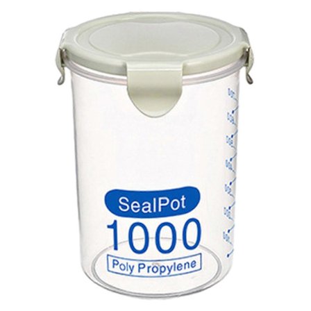 Plastik Gennemsigtige Forseglede Beholdere Køkken Mad Korn Bønner Nødder Opbevaringsboks (Grøn, 1000ml)