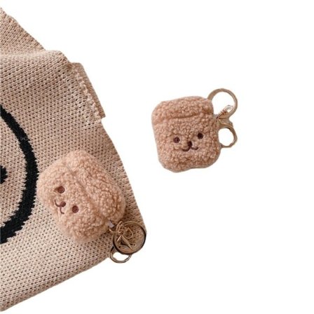 Plysjdeksel for Airpods 1 2 med nøkkelring