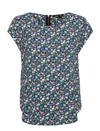 Onlvic Ss Aop Top Wvn Blouses Short-sleeved Svart ONLY