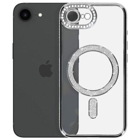 Magsafe-kuori - Timantti - iPhone 16e - Hopea-strass - Kestävä - Läpinäkyvä