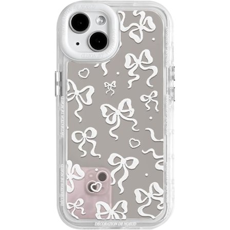 Kompatibel med iPhone 13 Cover Sødt Spejl Roset Kærlighed Hjerte Mønster til Kvinder Piger Bånd Design Stødsikkert Beskyttende Telef