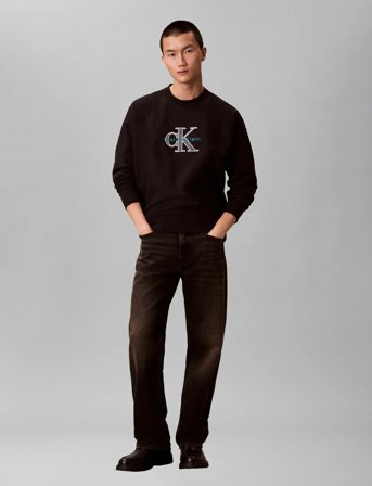 Calvin Klein Jeans Premium Tri-Color Monologo Cn Sw - Black - L