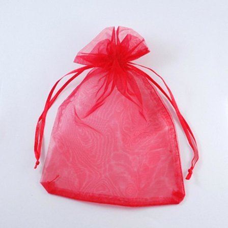 50 Röda 0rganza påsar c:a 13x18 cm