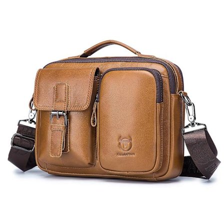 BULLCAPTAIN 036 Herr Enkelsidig Axelväska Retro Toppskikt Kohud Messenger Bag