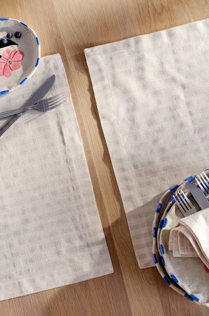 Jotex - Bordmatte 2-pakke Beige/hvit - HERIBERT - Kjøp Bordbrikker hos Jotex