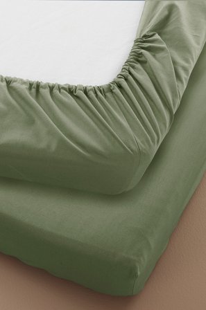 Jotex - Percale Mini Dra-på-laken - Økologisk Kaki - ZACK - Kjøp Laken hos Jotex