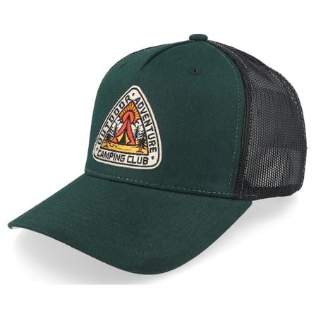 Wild Spirit - Grønn trucker Caps - Camping Adventure Dark Forest/Black/Pink Trucker @ Hatstore